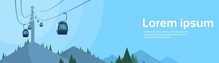 Cable Car Transportation Rope Way Over Mountain © mast3r