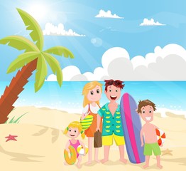 Obraz na płótnie Canvas happy Family Outing at the Beach
