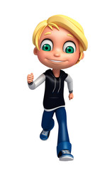3D Render of Little boy running pose