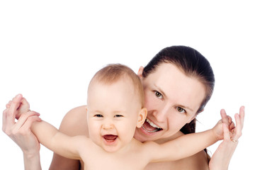 Obraz na płótnie Canvas happy mother with child