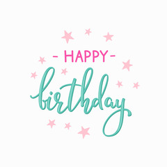 Obraz premium Happy Birthday lettering sign quote typography