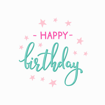 Happy Birthday lettering sign quote typography
