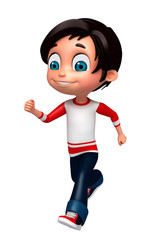 3D Render of Little boy running pose