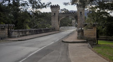 Fototapeta na wymiar Hampden suspension bridge build in 1898, Kangaroo Valley, NSW Australia