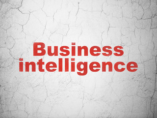 Business concept: Business Intelligence on wall background