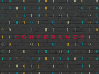 Business concept: Conference on wall background