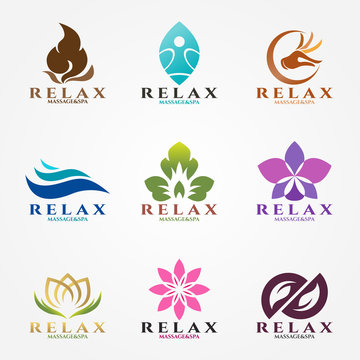 logo vector set design for massage and spa business.
