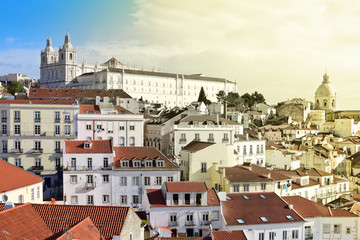 View of Alfama in Lisbon i Portugal