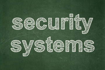Obraz premium Security concept: Security Systems on chalkboard background