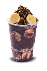 Bowl of fresh Brazilian acai with fruits