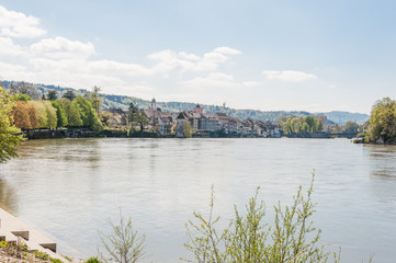 Rheinfelden, Stadt, Altstadt, Rhein, Rheinufer, Rheintreppe, Altstadthäuser, Rheinbrücke,...