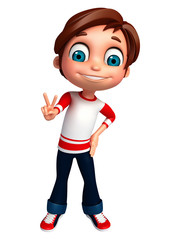 3D Render of Little  boy thumbs up pose