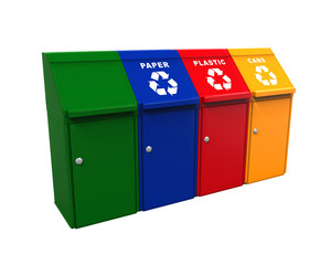 Multicoloured Garbage Trash Bins