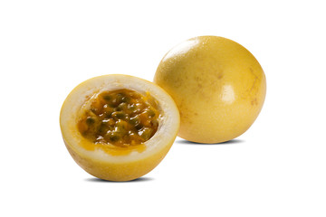 Passion fruit or maracuya, whole fruit and opened