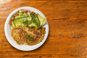 omelet and salad