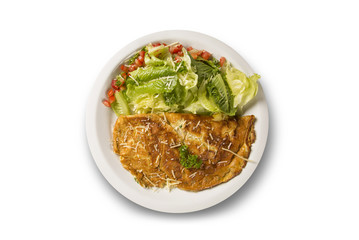 omelet and salad