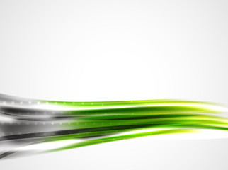 Shiny metallic wave curtain. Abstract background