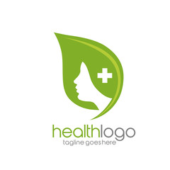 Beautiful face inside the green leaf