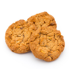 Oatmeal cookies with isolated background.