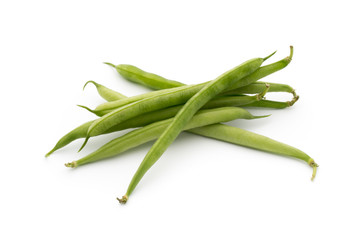 Green beans isolated on a white background.