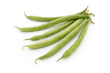 Green beans isolated on a white background.