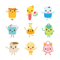 Educational Characters Icons Design, Back to school, Educational, Stationery, Book, Children, School Supplies, Educational Subject, Objects, Icons