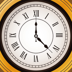 Clock icon object, time concept vector design
