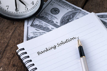 Banking Solution Plan With Text Writting-Concept Photo.