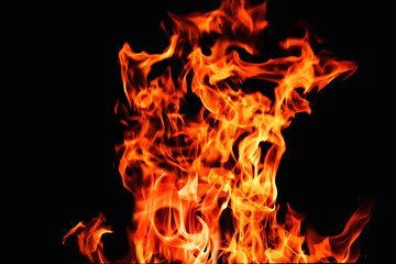 raging flames red fire black background