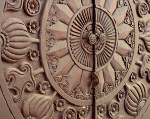 a brown wood old door