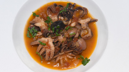 Octopus with sauce