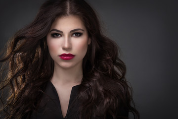 Fototapeta premium Beautiful woman with dark hair