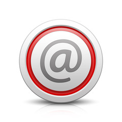 Email – Light gray button with reflection & red