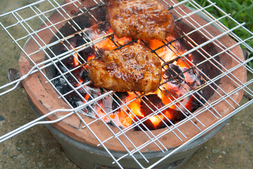 Grilling at summer weekend