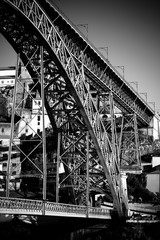 City of Porto in Portugal. Ponte Luiz I Bridge over Douro river