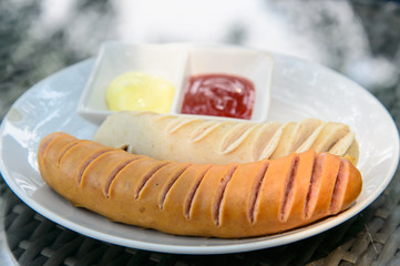 Grilled German sausage