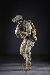 US Army Soldier on Dark Background