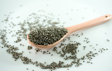 Chia seeds in a spoon