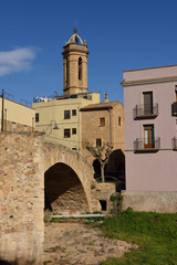 Fototapeta na wymiar Church and bridge, La Bisbal d’Empordà, Baix Empordà, Girona
