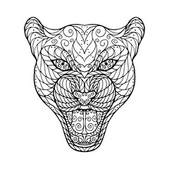 Zen tangle head of jaguar