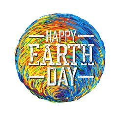 Earth Day Poster. Earth Illustration.  Earth illustration on whi