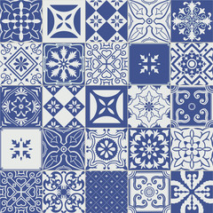 Big set of tiles background.