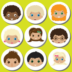 Set of avatars. Vector illustration, flat icons. Characters for web