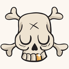 cute skull with golden tooth