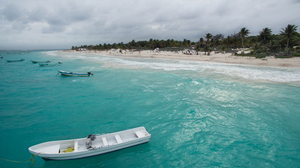 Aerial Photo of Clear Blue Beaches of Tulum
