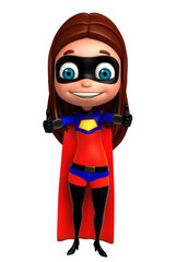 cute  girl as a superhero thumbs up pose
