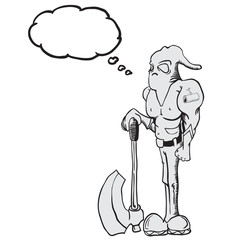 executioner with thought bubble