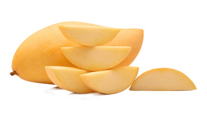 yellow mango on white background