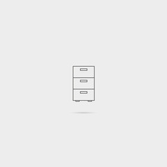 Thin Line Vector Icon – Cabinet