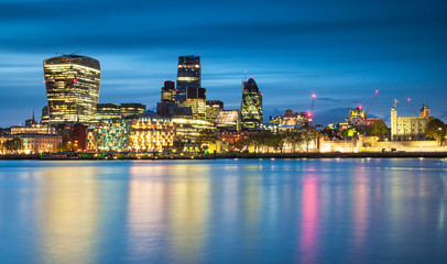 Fototapeta na wymiar Nice view on the financial district of London 